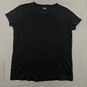 Madewell Pocket T Shirt Womens XS Black Crew Neck Casual Basic Tee